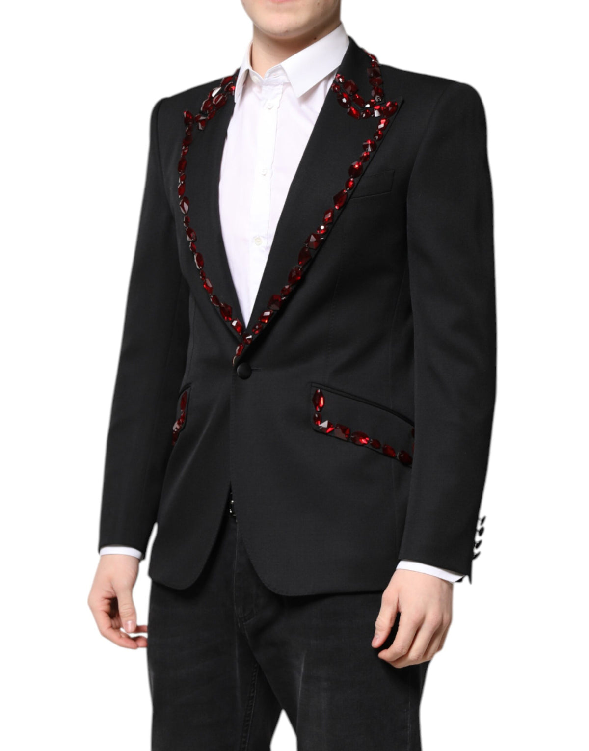 Dolce &amp; Gabbana SICILIA, blazer noir à strass.