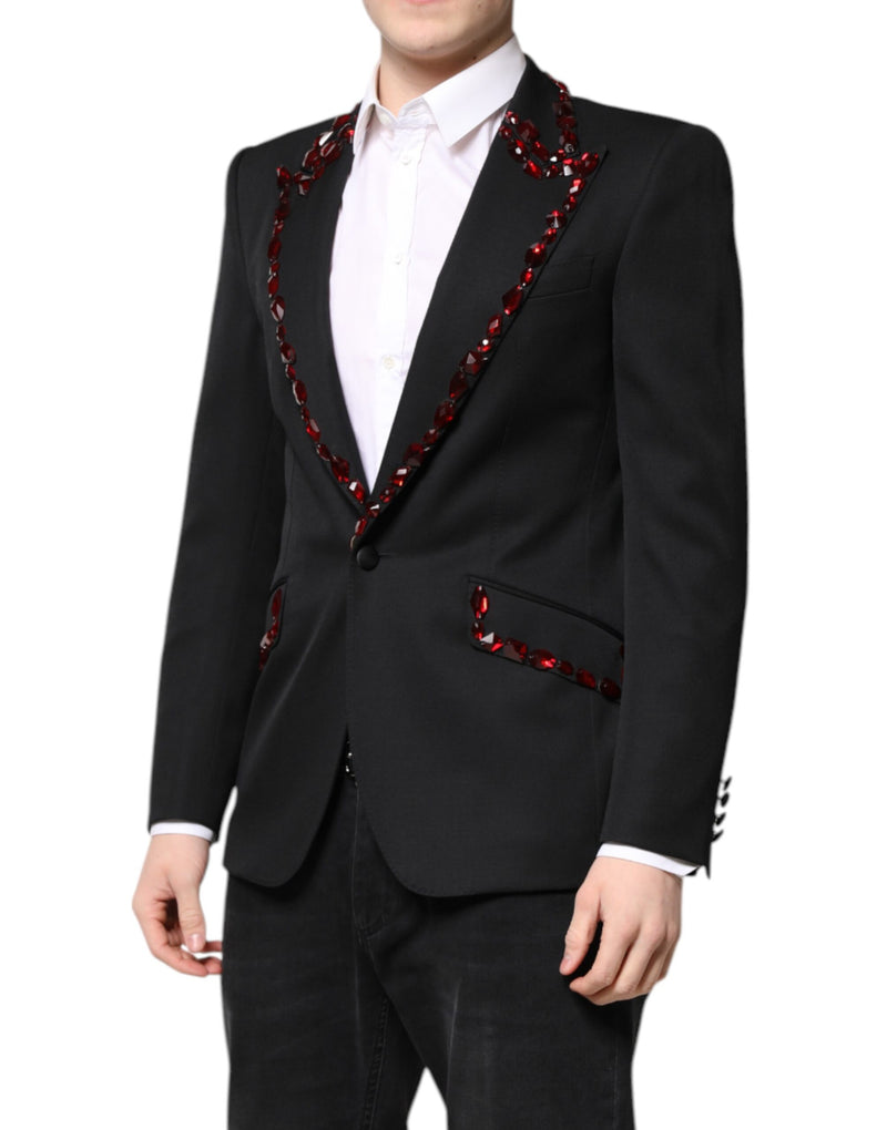 Dolce &amp; Gabbana SICILIA, blazer noir à strass.