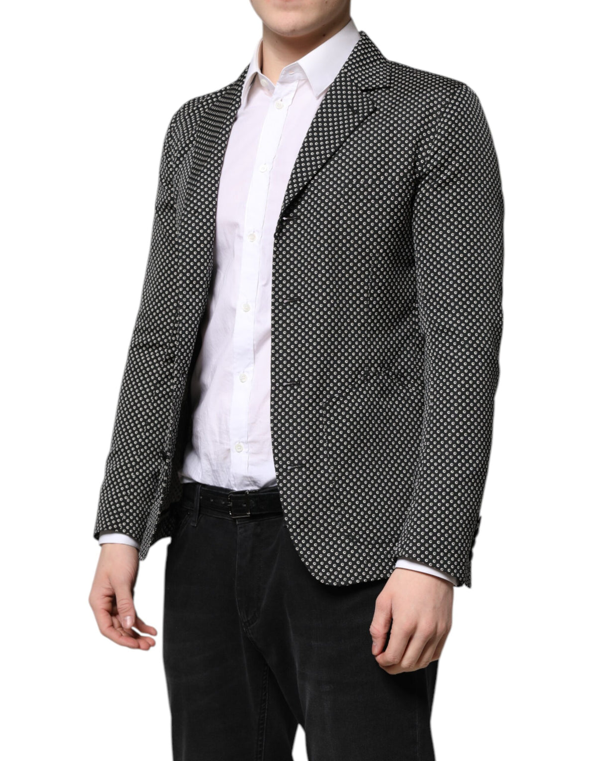Dolce &amp; Gabbana Veste de costume et blazer à motifs noir et blanc pour homme