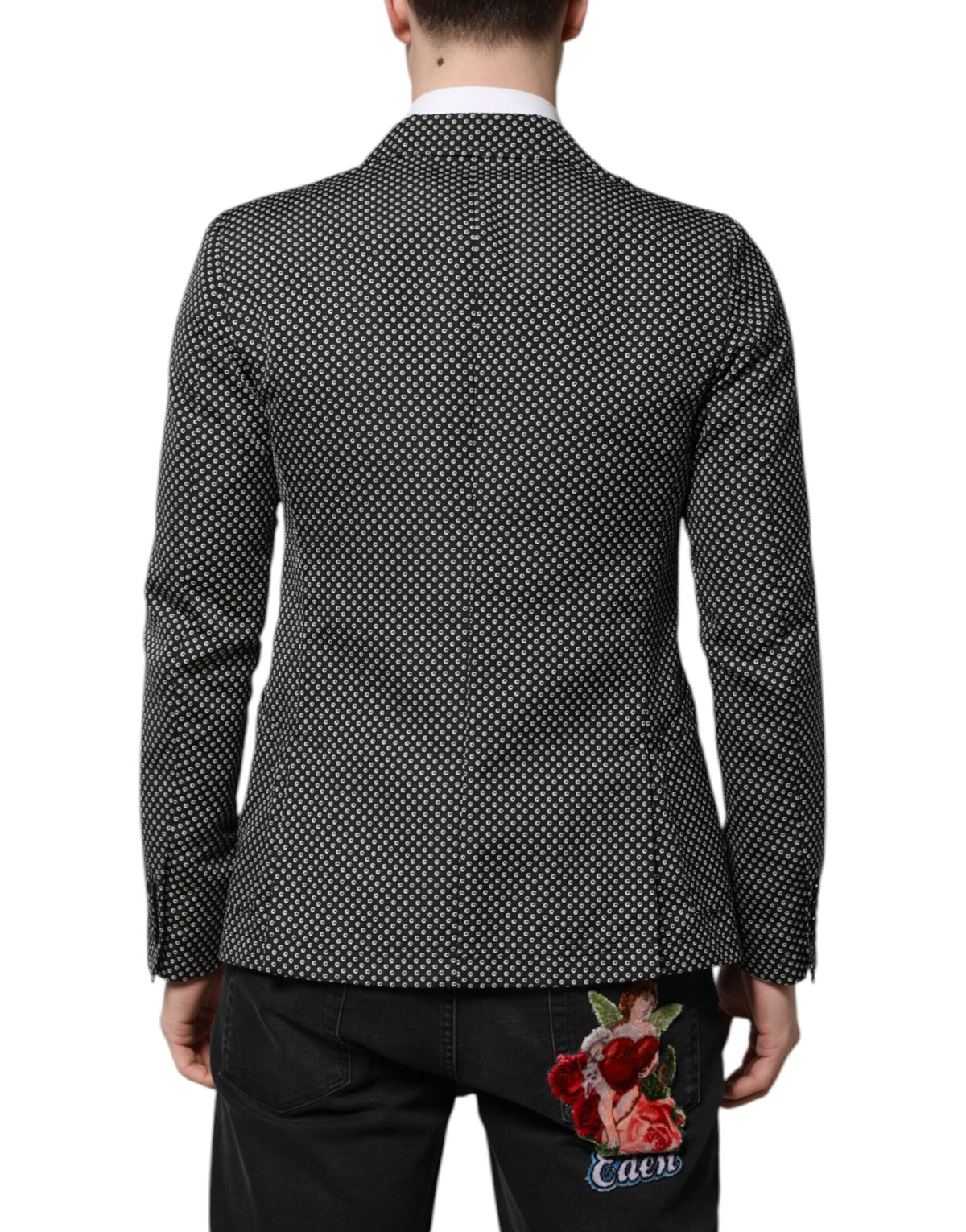 Dolce &amp; Gabbana Veste de costume et blazer à motifs noir et blanc pour homme