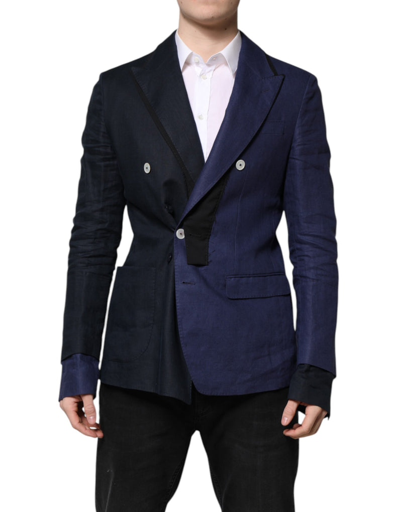 Dolce &amp; Gabbana Veste-blazer bleu marine à double boutonnage