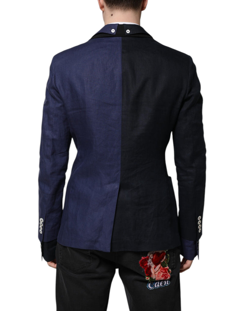 Dolce &amp; Gabbana Veste-blazer bleu marine à double boutonnage