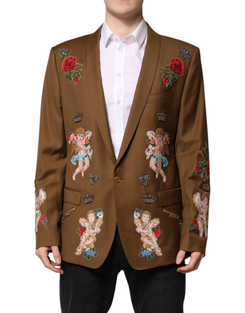 Dolce &amp; Gabbana Bruine MARTINI Jas met Enkele Knopen