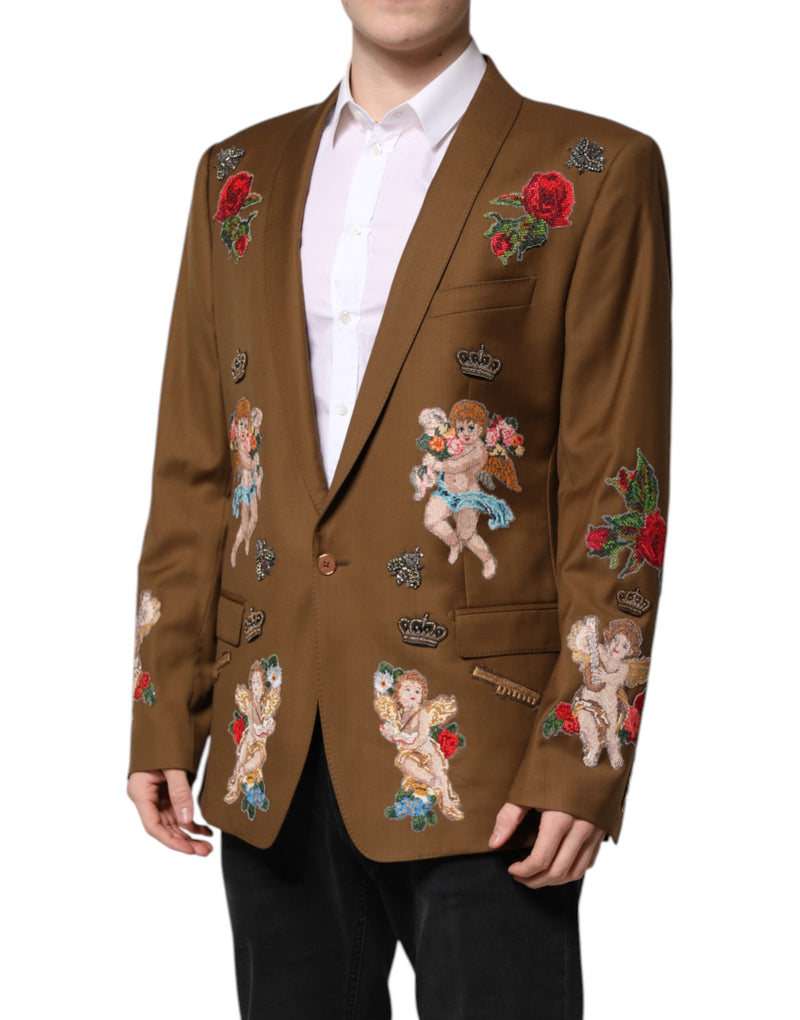 Dolce &amp; Gabbana Bruine MARTINI Jas met Enkele Knopen