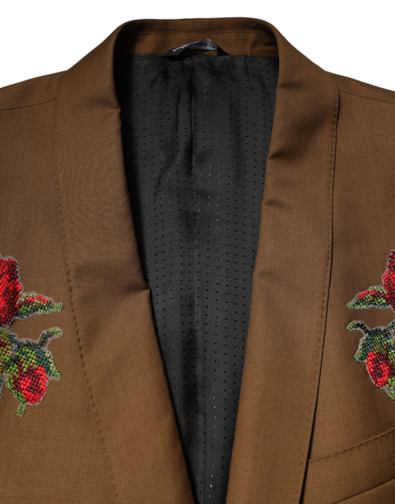 Dolce &amp; Gabbana Bruine MARTINI Jas met Enkele Knopen