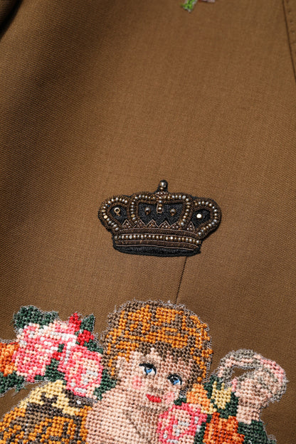 Dolce & Gabbana Brown MARTINI Single Breasted Coat Blazer