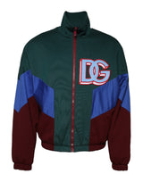 Veste à fermeture éclair en coton multicolore avec logo Dolce & Gabbana
