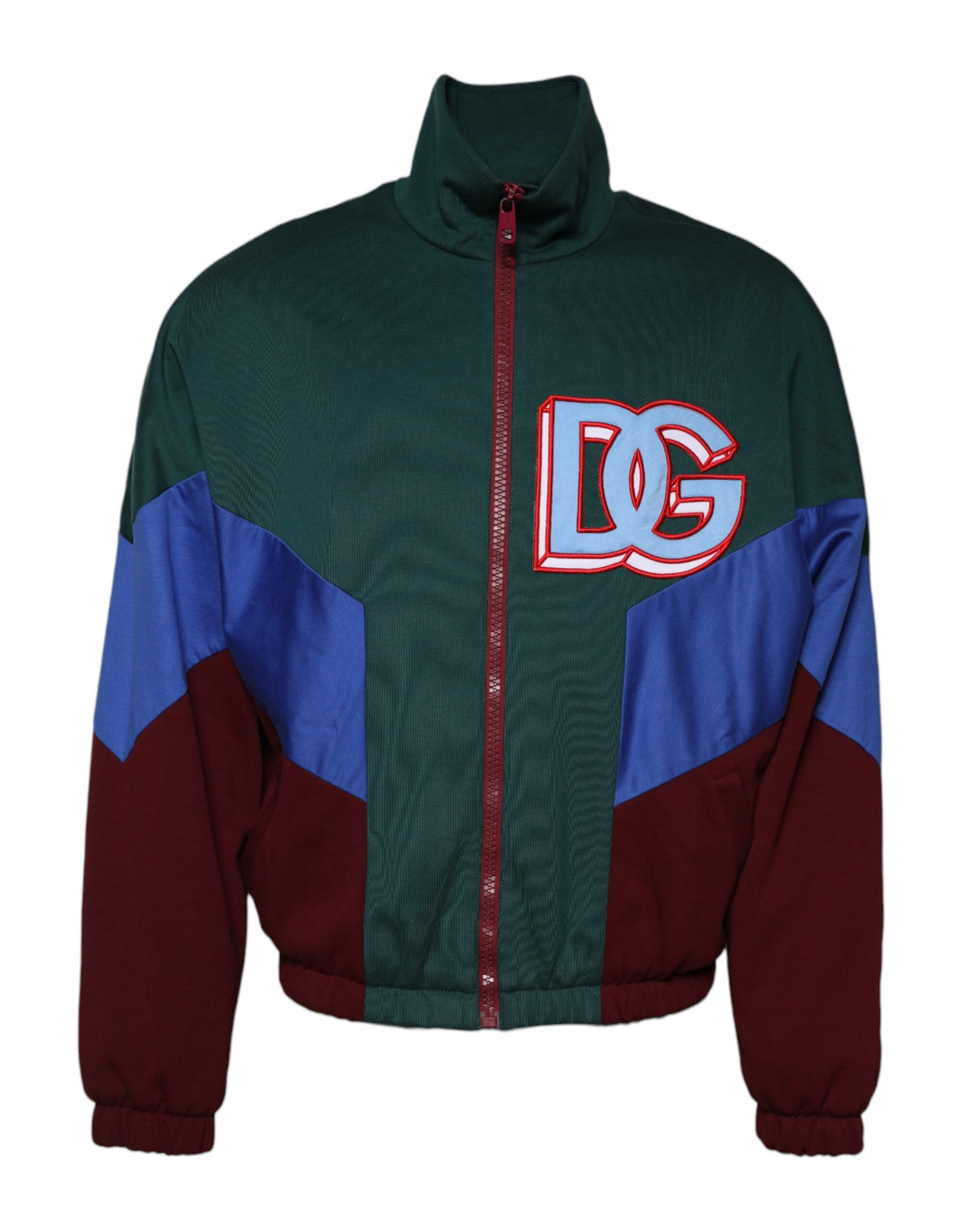 Veste à fermeture éclair en coton multicolore avec logo Dolce & Gabbana