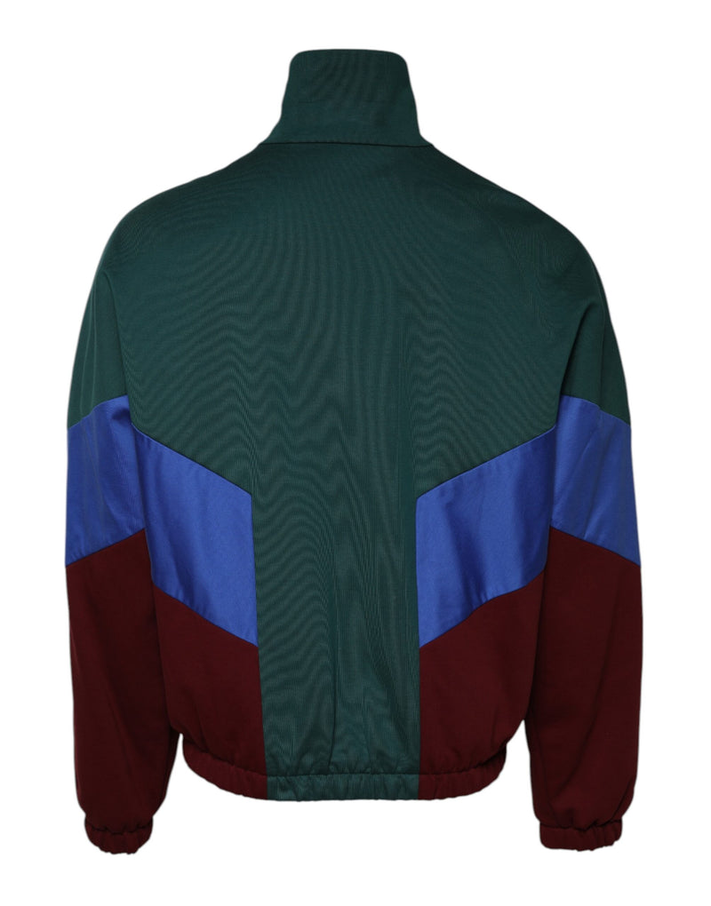 Veste à fermeture éclair en coton multicolore avec logo Dolce & Gabbana