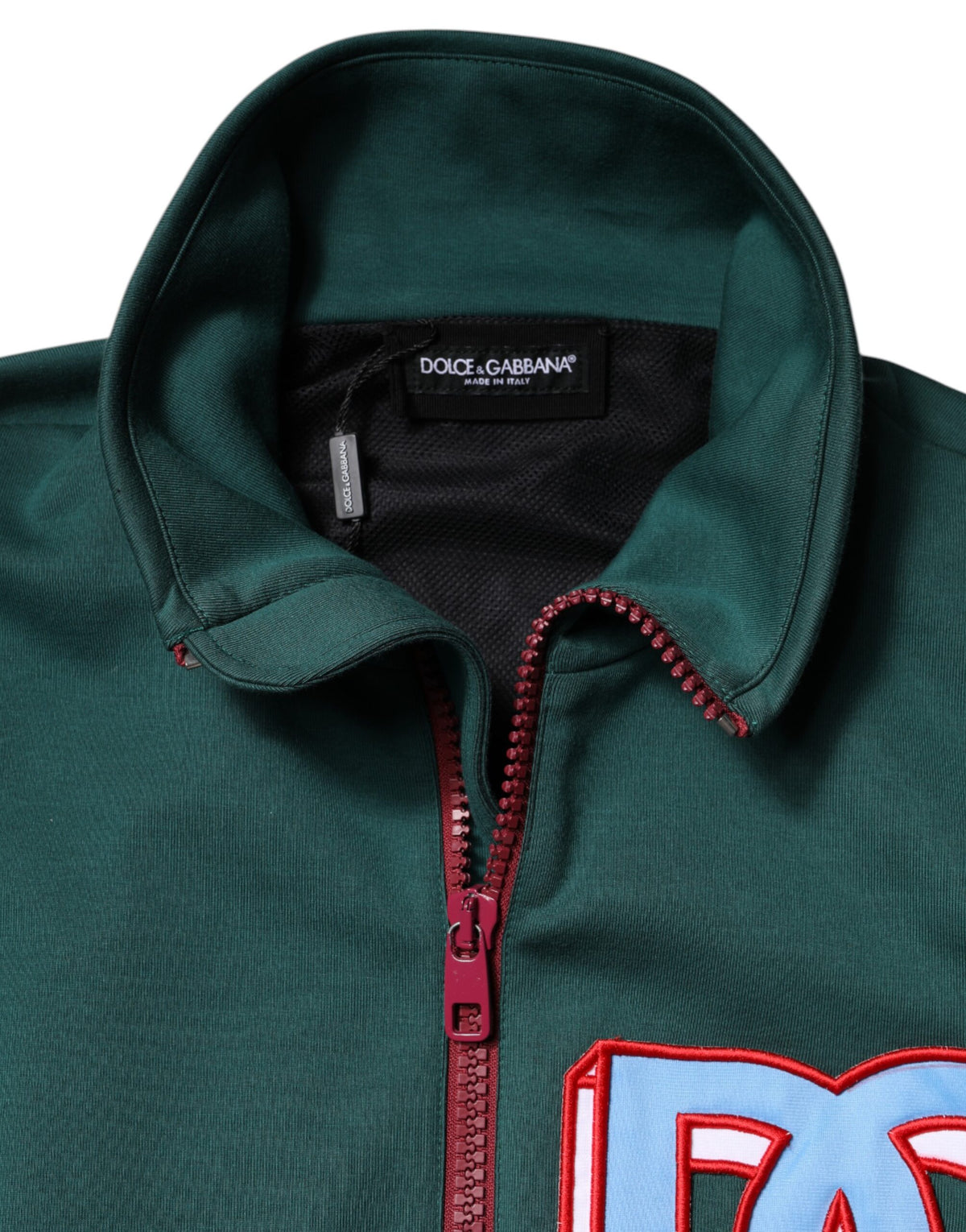Veste à fermeture éclair en coton multicolore avec logo Dolce & Gabbana