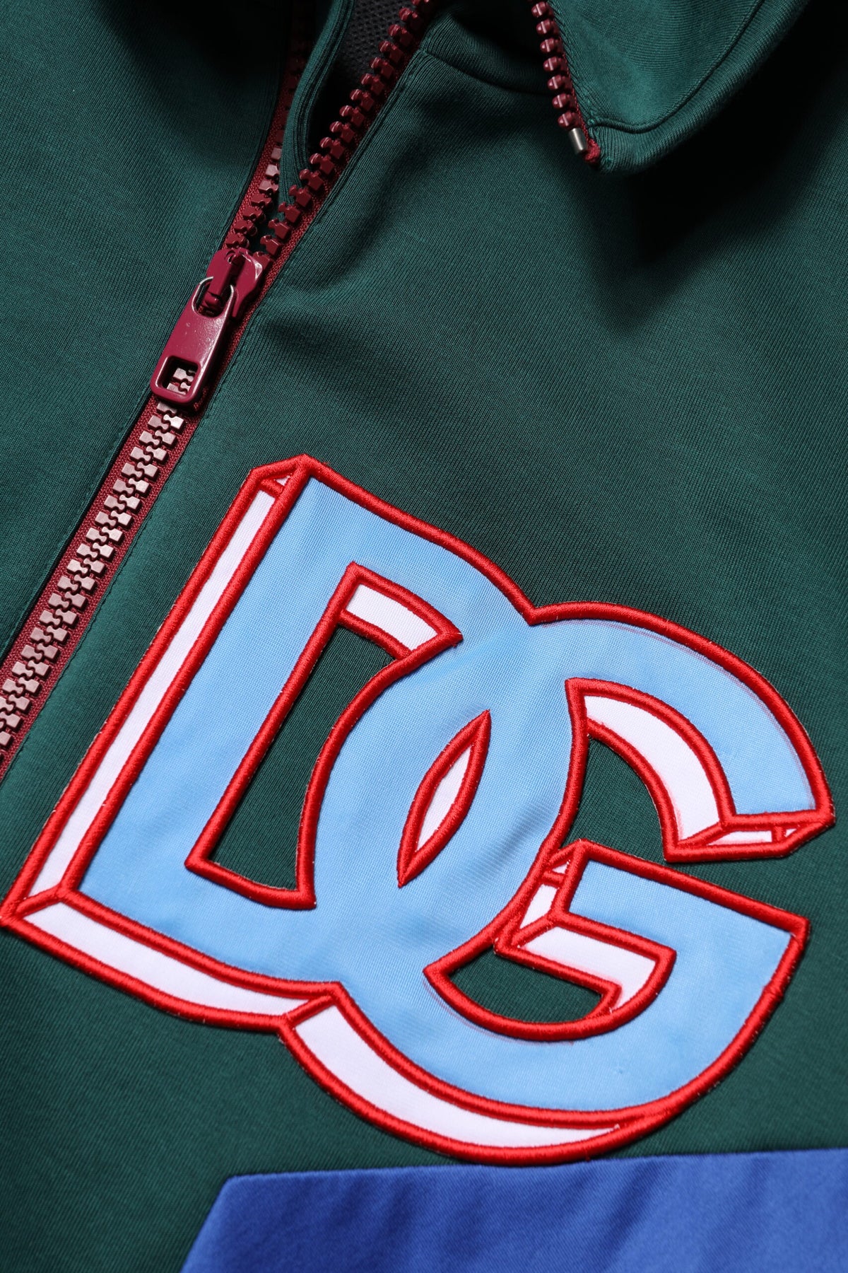Veste à fermeture éclair en coton multicolore avec logo Dolce & Gabbana