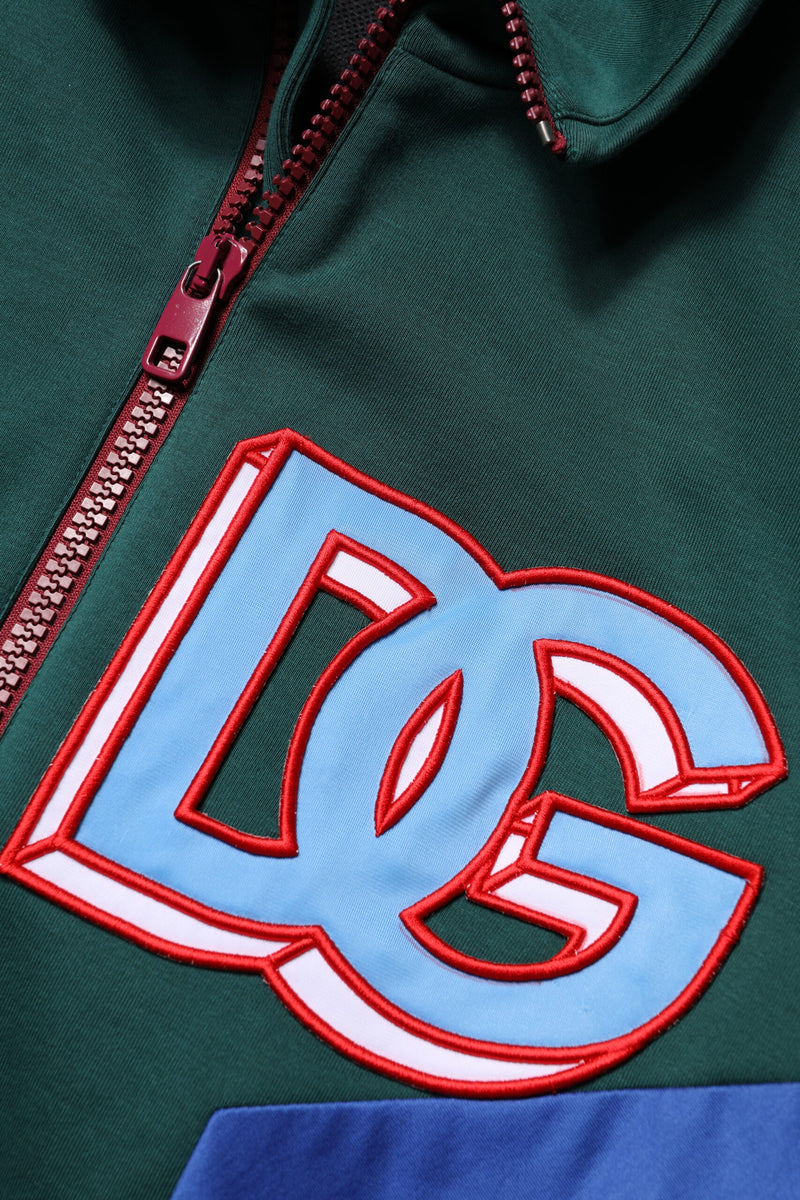Veste à fermeture éclair en coton multicolore avec logo Dolce & Gabbana