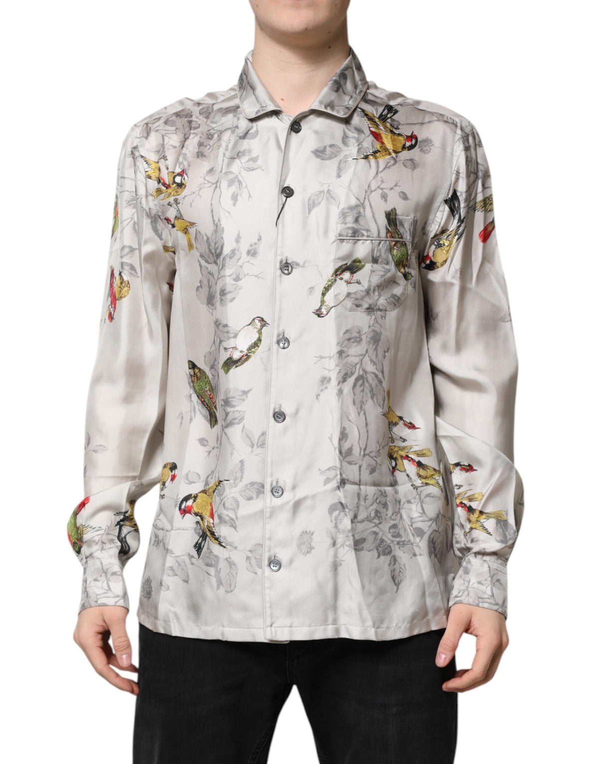 Chemise à boutons en soie multicolore à imprimé de Dolce &amp; Gabbana