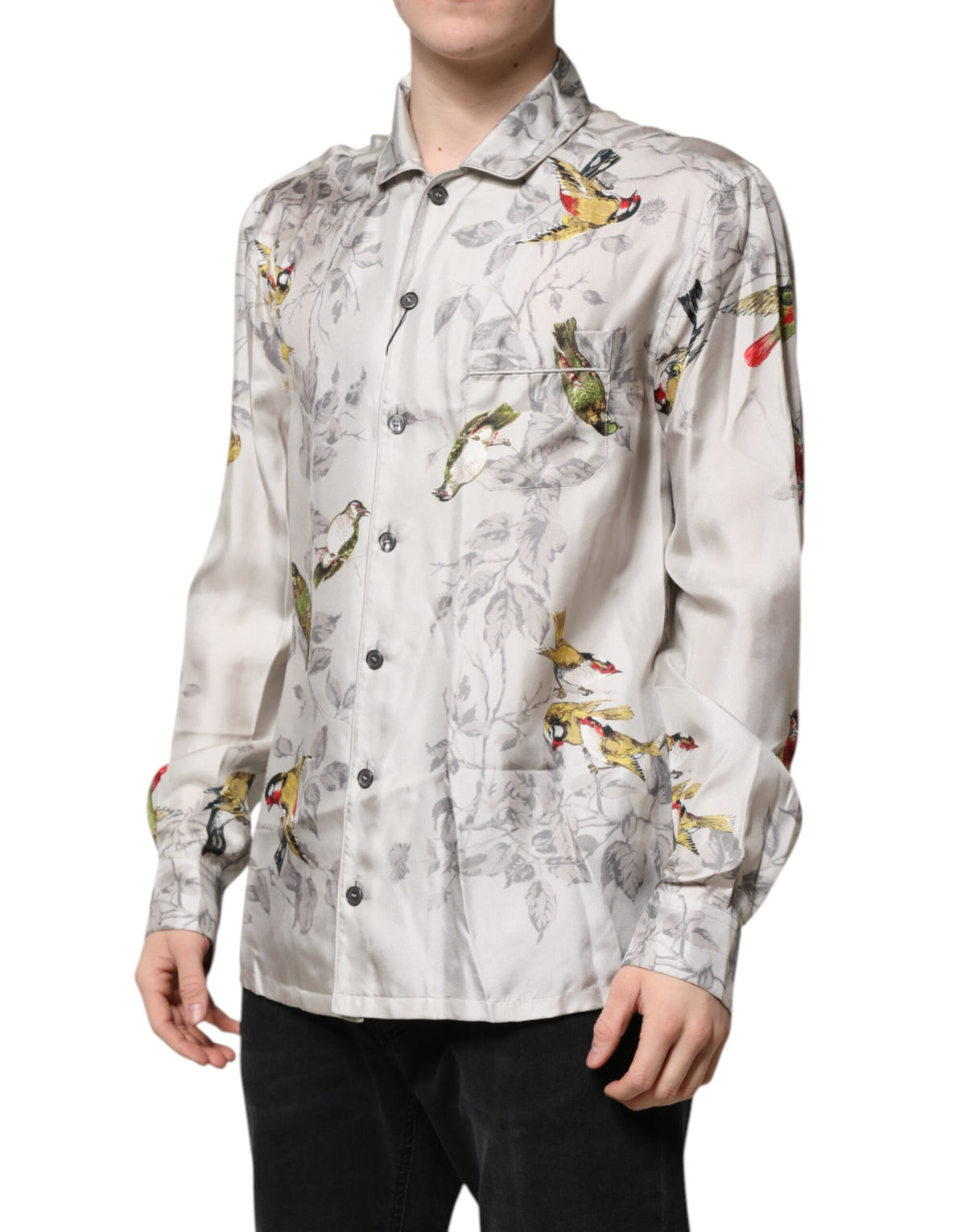 Chemise à boutons en soie multicolore à imprimé de Dolce &amp; Gabbana