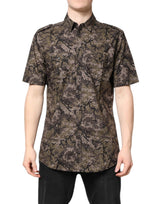 Chemise à boutons multicolore à motif camouflage dorée de Dolce &amp; Gabbana
