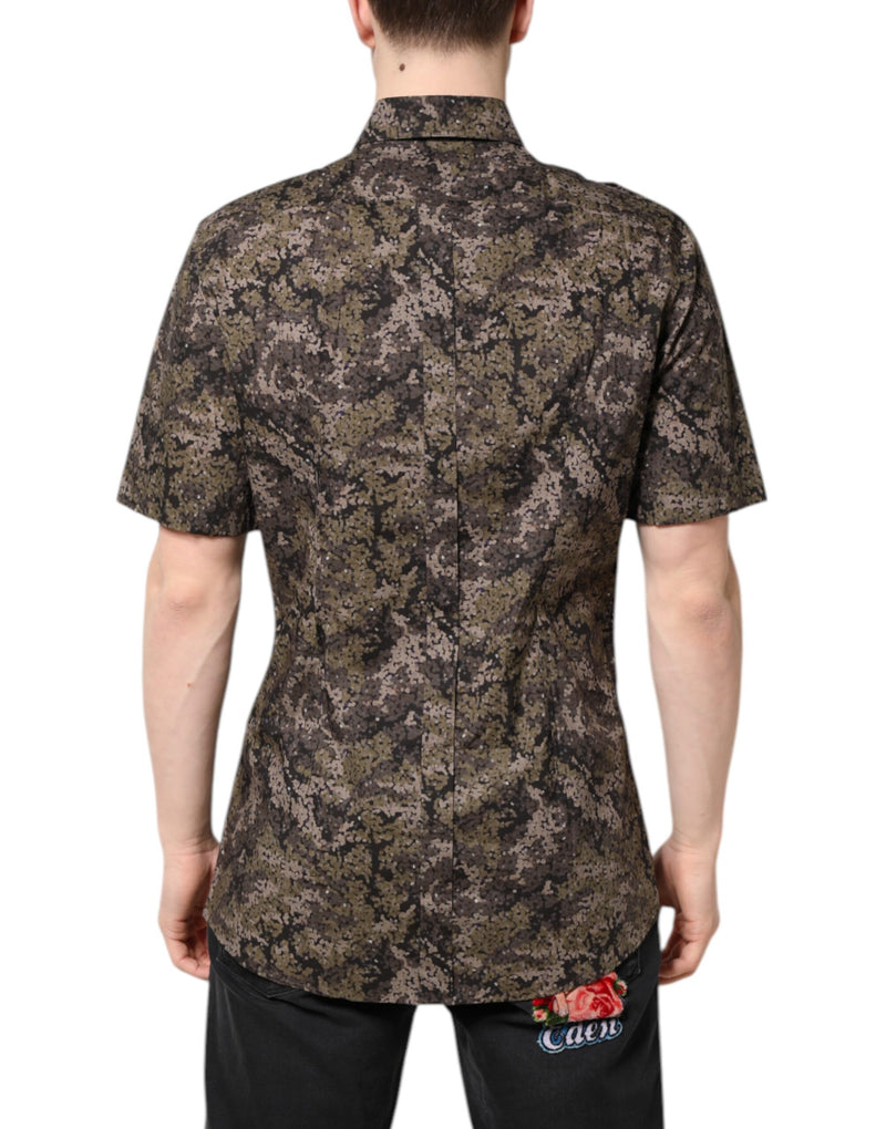 Chemise à boutons multicolore à motif camouflage dorée de Dolce &amp; Gabbana