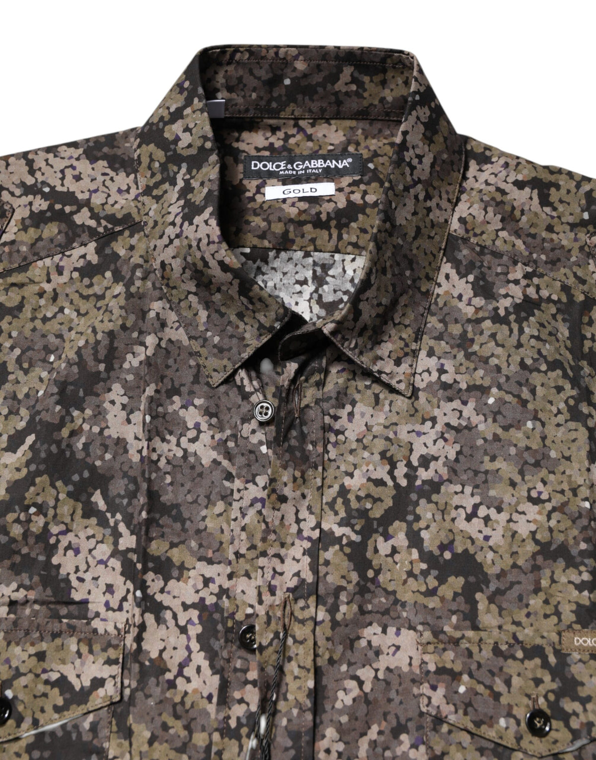 Chemise à boutons multicolore à motif camouflage dorée de Dolce &amp; Gabbana