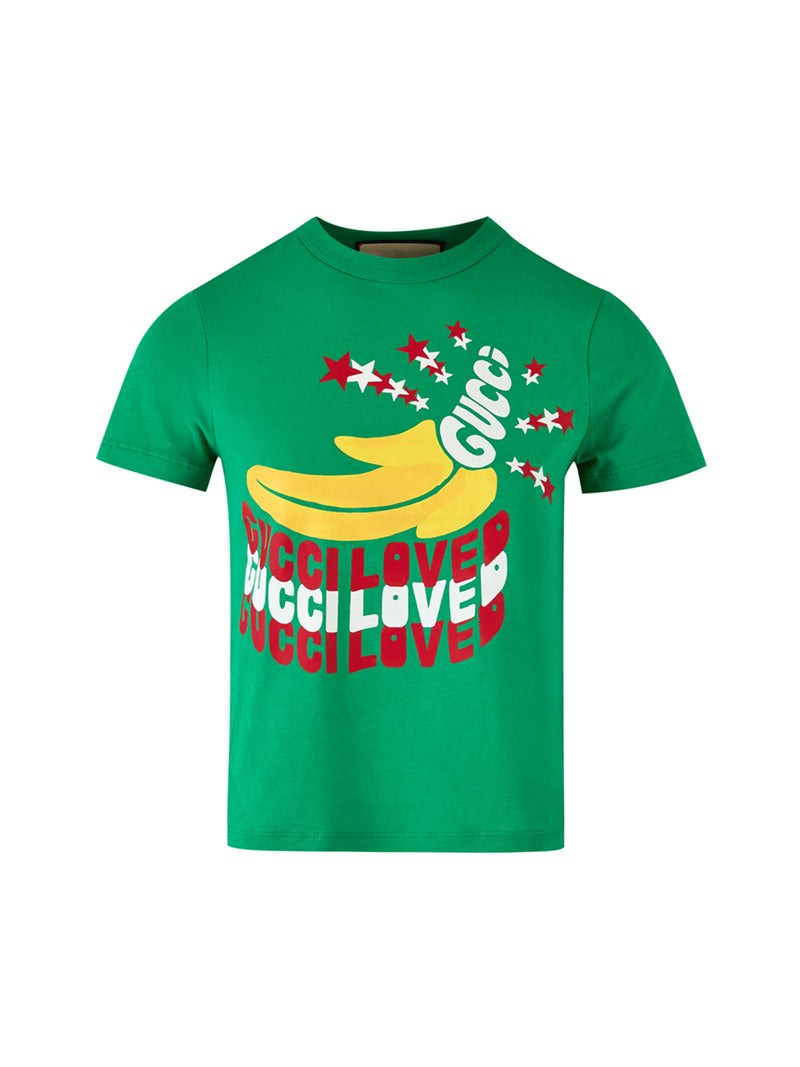 Gucci Green Cotton Logo T-Shirt for Women