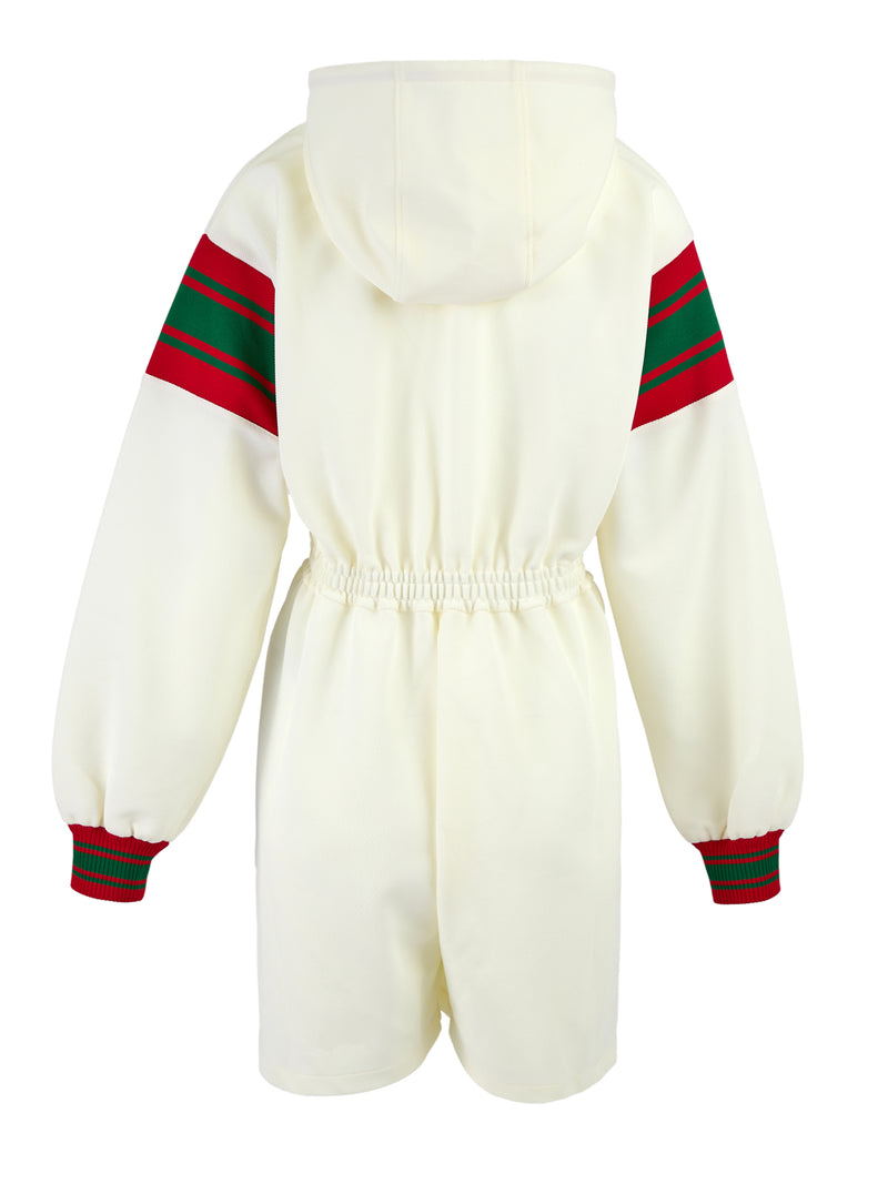 Gucci Cream Polyester Hooded Logo Sweatsuit for Women
