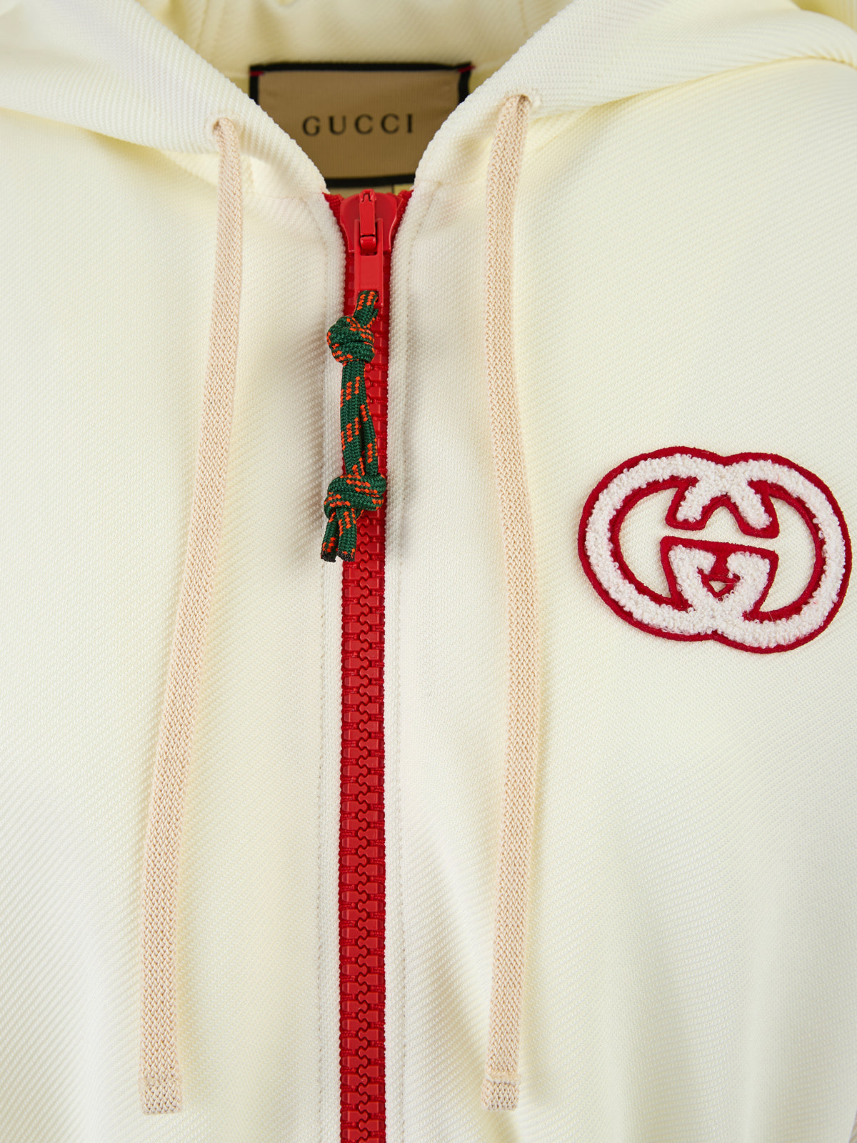 Gucci Cream Polyester Hooded Logo Sweatsuit for Women
