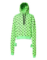 Pull à capuche en polyester vert avec imprimé DGLogo de Dolce &amp; Gabbana