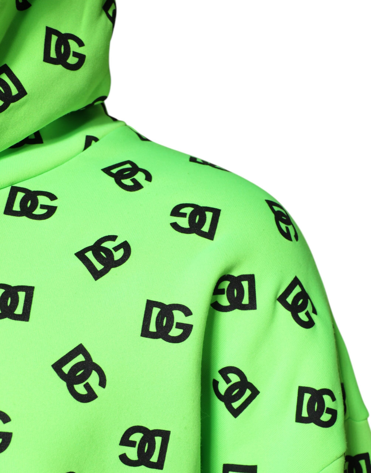 Pull à capuche en polyester vert avec imprimé DGLogo de Dolce &amp; Gabbana