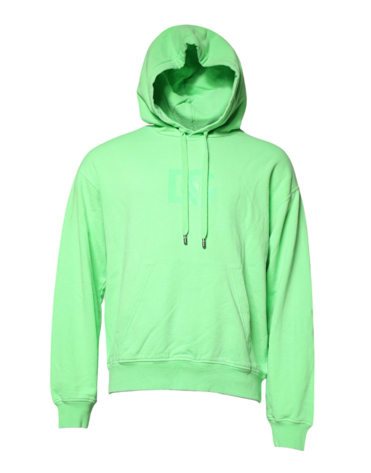 Pull à capuche en coton vert avec imprimé du logo DG de Dolce &amp; Gabbana