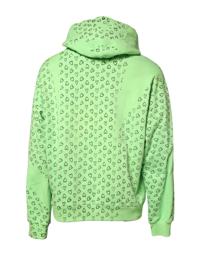 Dolce &amp; Gabbana groene katoenen hoodie met logo en hartjesprint