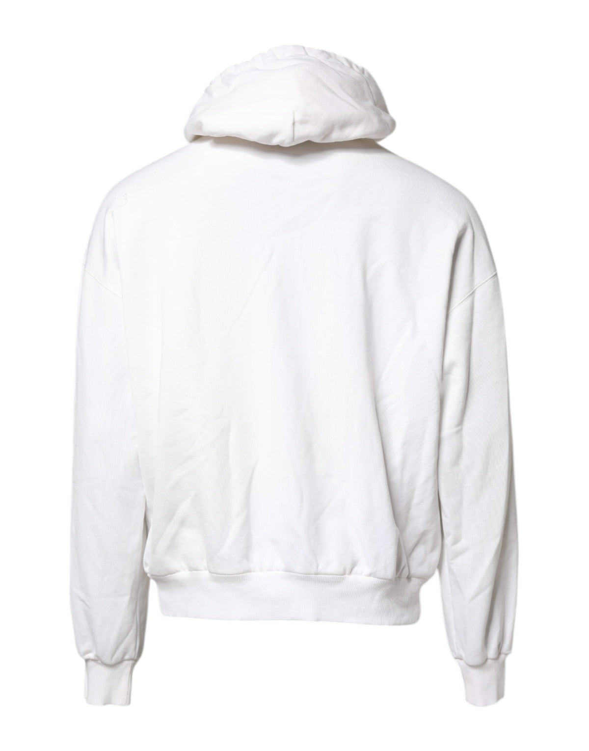 Sweat à capuche en coton blanc avec logo embossé de Dolce &amp; Gabbana