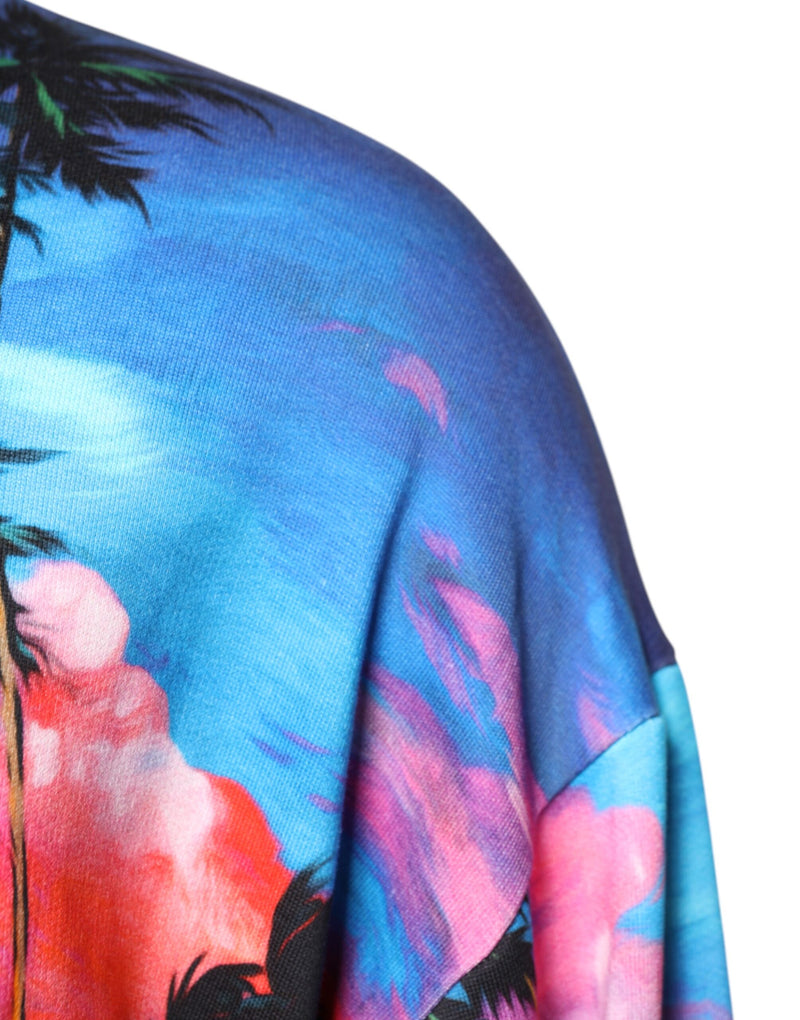 Dolce &amp; Gabbana gebreide sweatshirt met capuchon en multicolor print