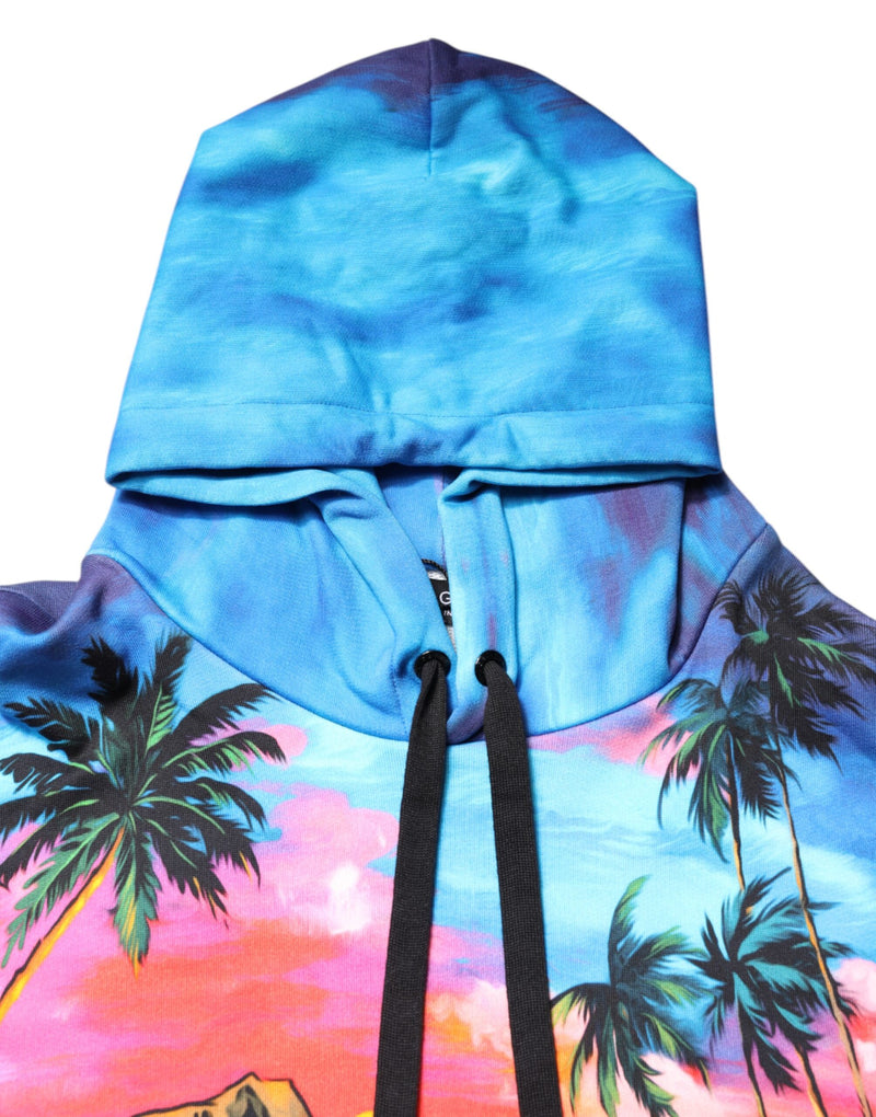 Dolce &amp; Gabbana gebreide sweatshirt met capuchon en multicolor print