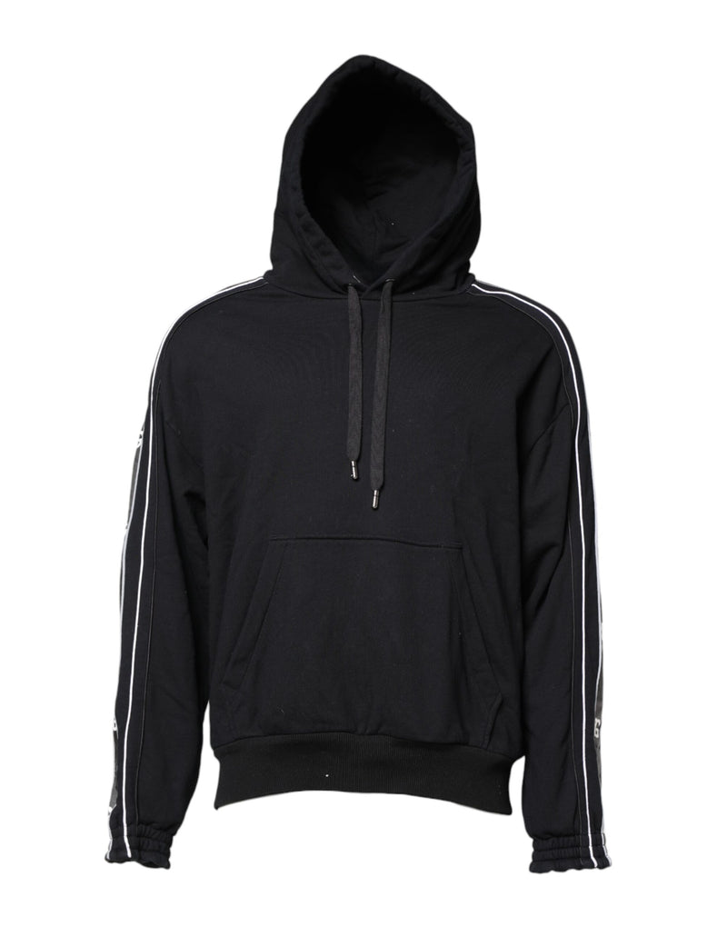 Sweat à capuche en coton noir avec logo Dolce &amp; Gabbana