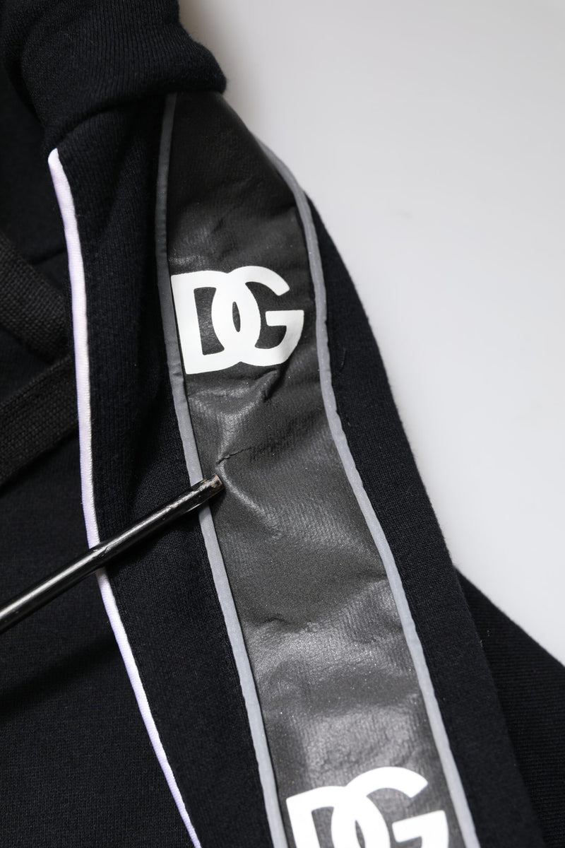 Sweat à capuche en coton noir avec logo Dolce &amp; Gabbana