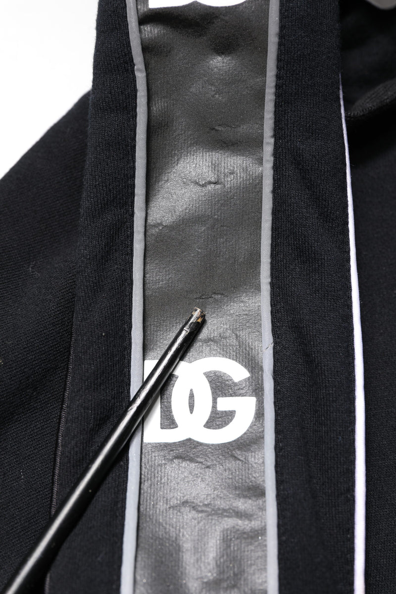 Sweat à capuche en coton noir avec logo Dolce &amp; Gabbana