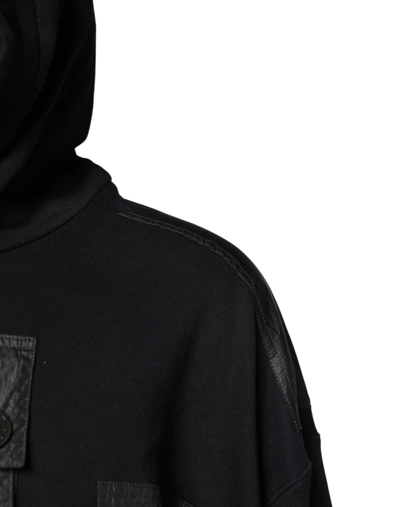 Pull en coton noir à capuche de Dolce &amp; Gabbana
