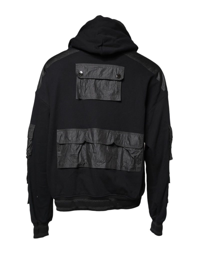 Pull en coton noir à capuche de Dolce &amp; Gabbana