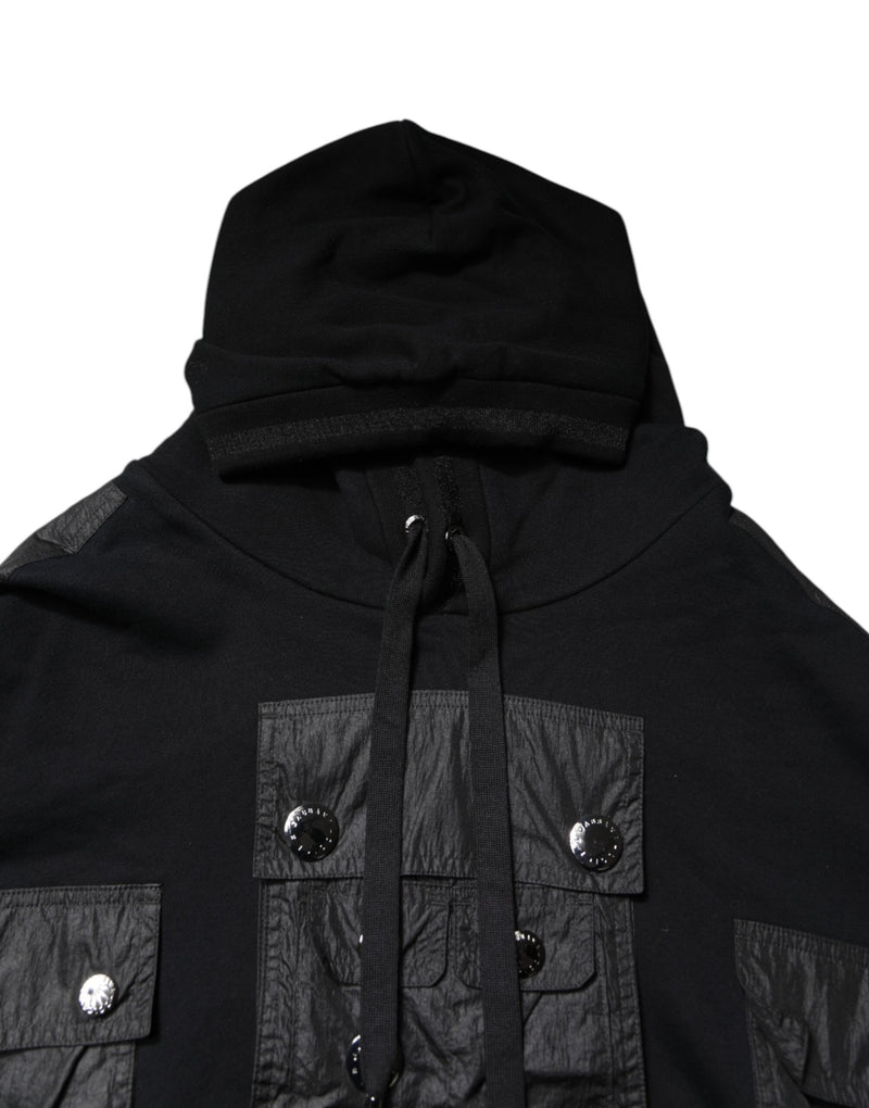 Pull en coton noir à capuche de Dolce &amp; Gabbana