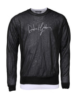 Pull en tricot noir et blanc avec logo Dolce &amp; Gabbana