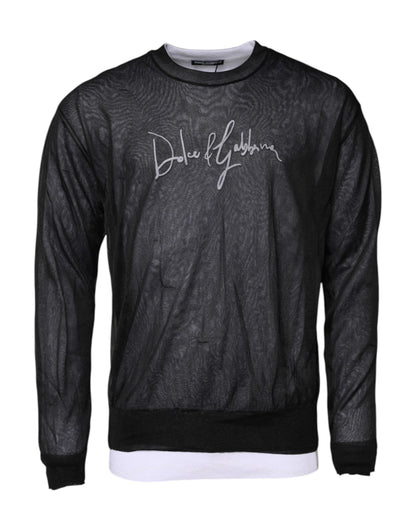 Dolce &amp; Gabbana gebreide trui met logo in zwart en wit