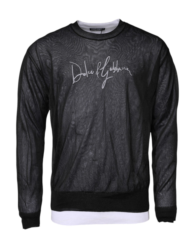 Pull en tricot noir et blanc avec logo Dolce &amp; Gabbana
