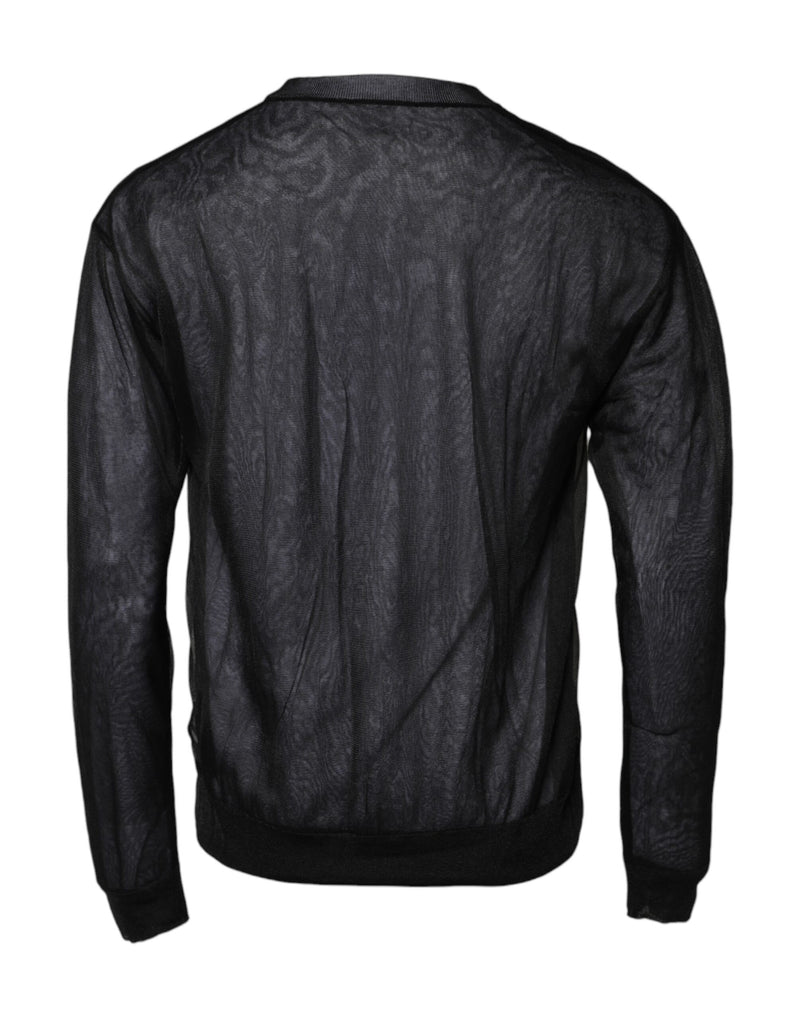 Pull en tricot noir et blanc avec logo Dolce &amp; Gabbana