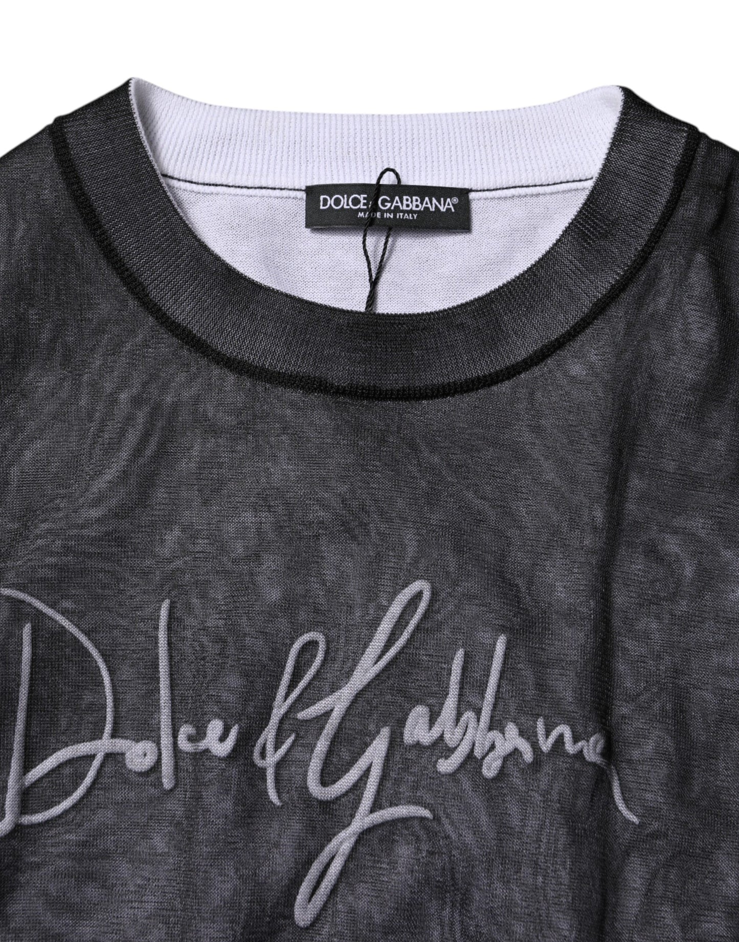 Dolce &amp; Gabbana gebreide trui met logo in zwart en wit