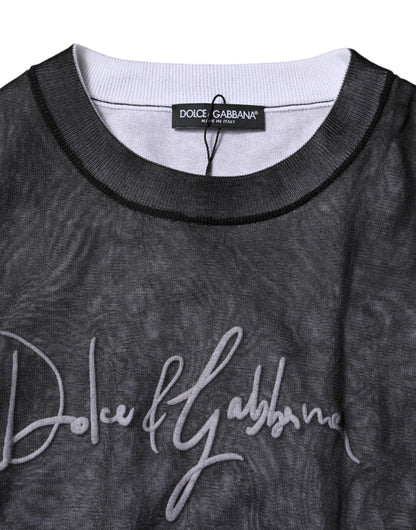 Dolce &amp; Gabbana gebreide trui met logo in zwart en wit