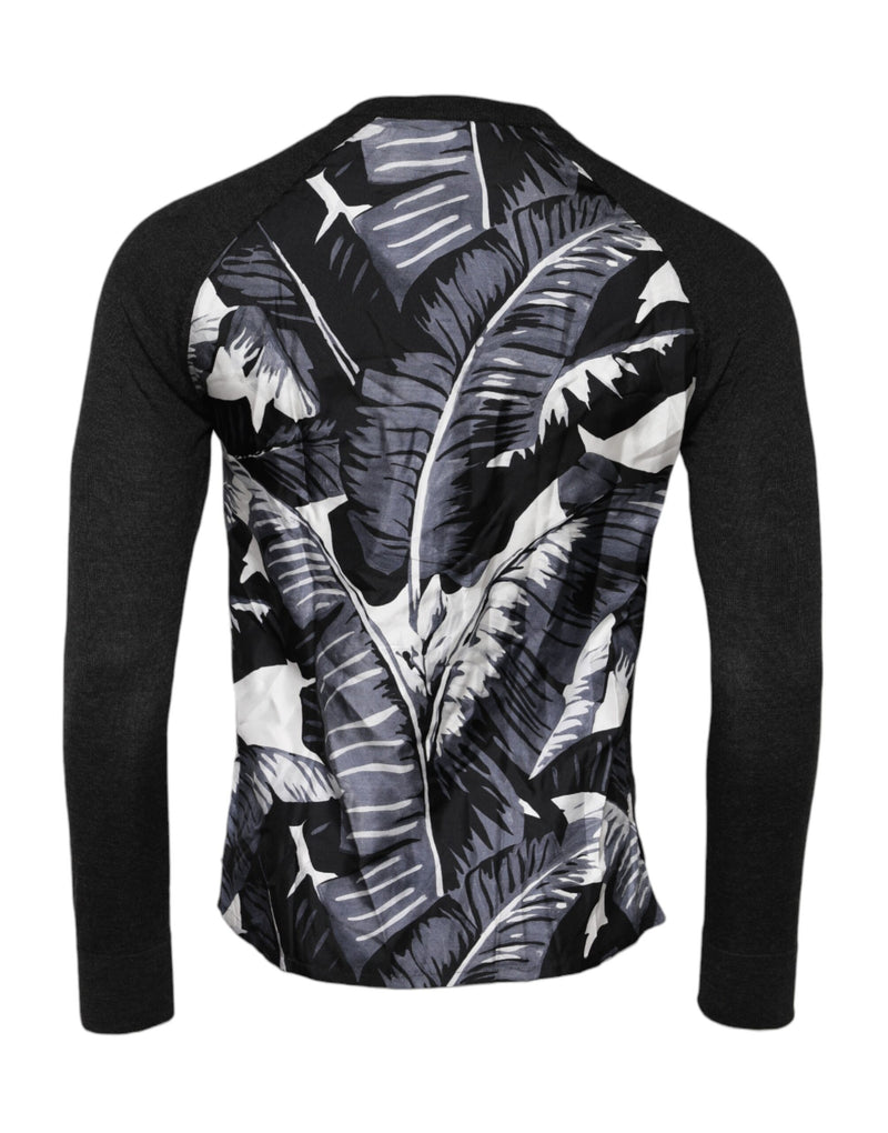 Pull en tricot noir à imprimé pour homme de Dolce &amp; Gabbana