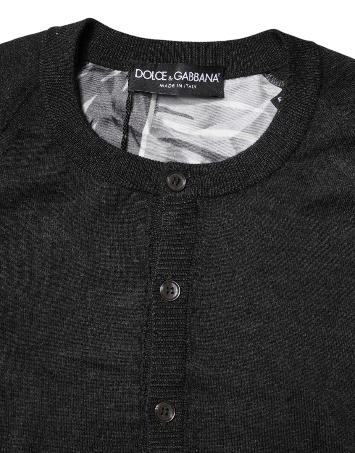 Pull en tricot noir à imprimé pour homme de Dolce &amp; Gabbana
