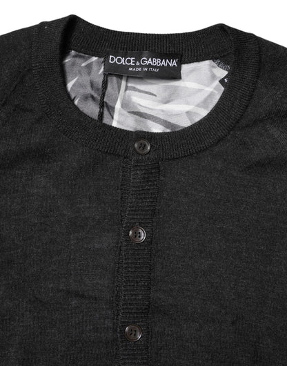 Pull en tricot noir à imprimé pour homme de Dolce & Gabbana