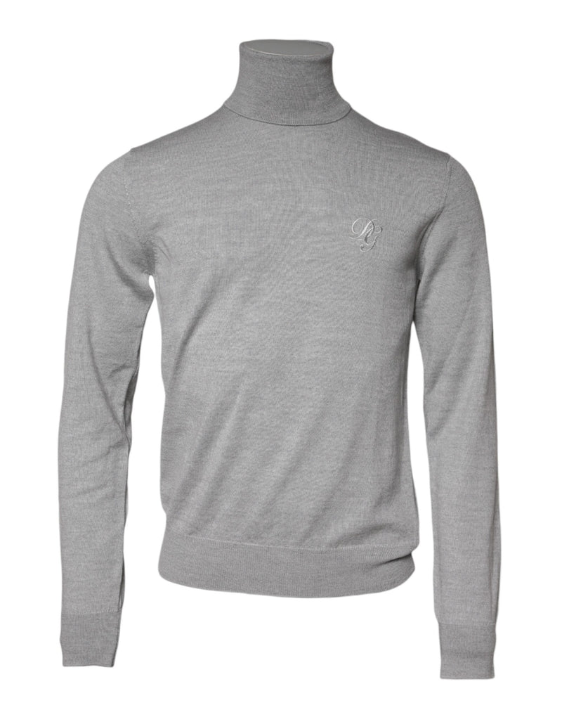 Dolce &amp; Gabbana grijze wollen gebreide herenpullover