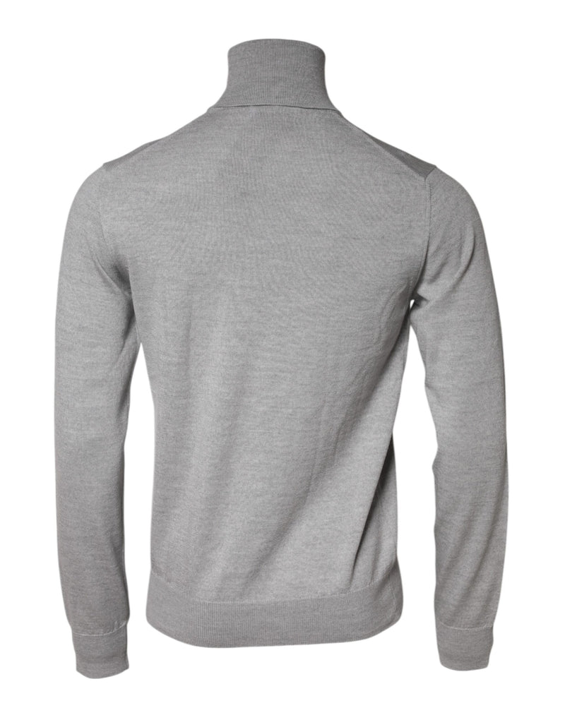 Dolce &amp; Gabbana grijze wollen gebreide herenpullover