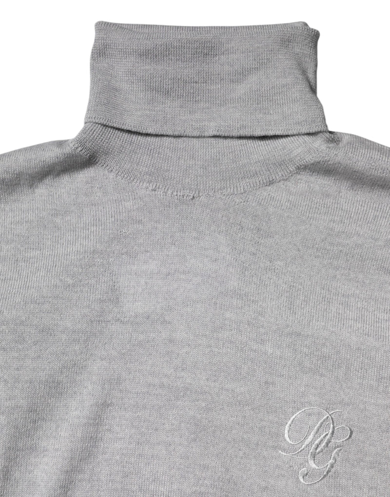 Dolce &amp; Gabbana grijze wollen gebreide herenpullover