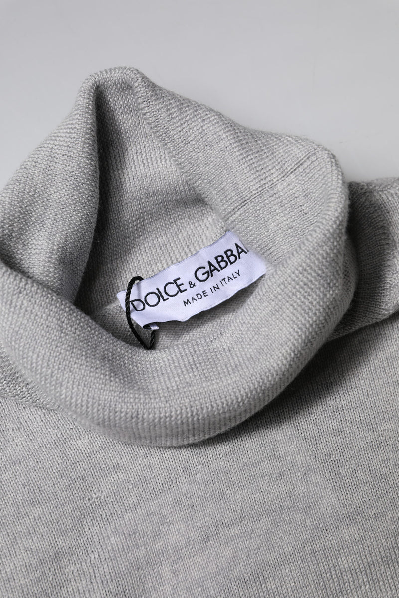 Dolce &amp; Gabbana grijze wollen gebreide herenpullover
